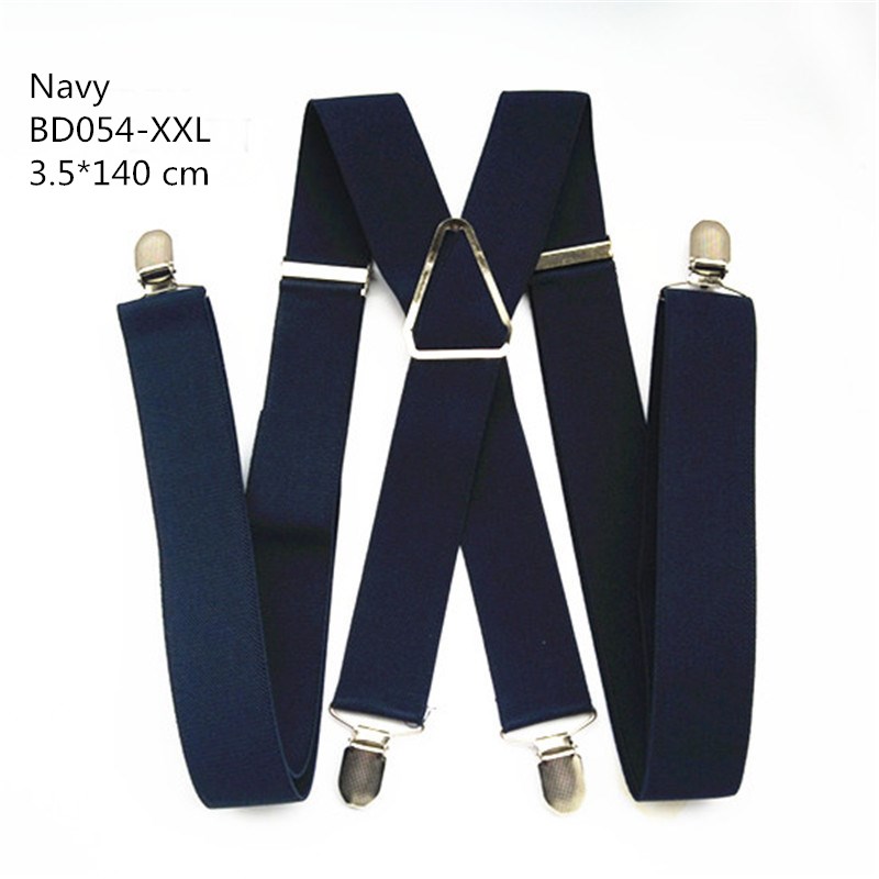 Bretelles réglables élastiques pour hommes et femmes, pantalon à pinces de 55 pouces, taille XXL, bleu marine: Navy Blue XXL