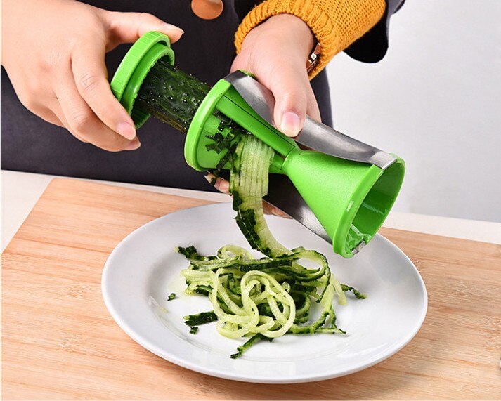 1 paquete de Spiralizer vegetal cortador en espiral Zucchini zanahorias Spaghetti Pasta fideos, dispositivo de proceso Shred EKX 001