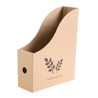 Foldable File Folder Desk Organizer Corrugated Paper Storage Boxes Book Pen Holder Magazine Storage School Office Supplies: Leaf
