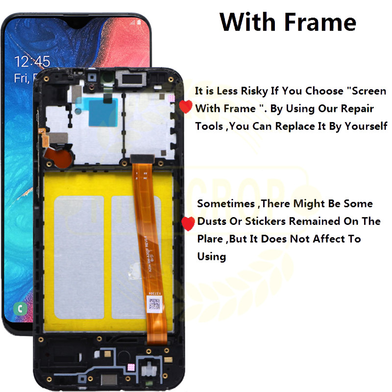 Für Samsung Galaxy A20e A202 A202F A202DS Display Touchscreen Digitizer Montage A202 A202F/DS Für SAMSUNG A20e LCD mit rahmen