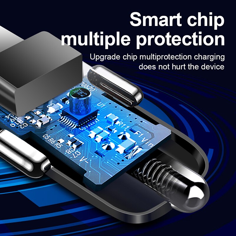 Cargador de coche multiusb de 3 puertos, adaptador de carga rápida 3,0 4,0 Universal para iPhone 11 X Samsung, cargador de teléfono móvil en coche