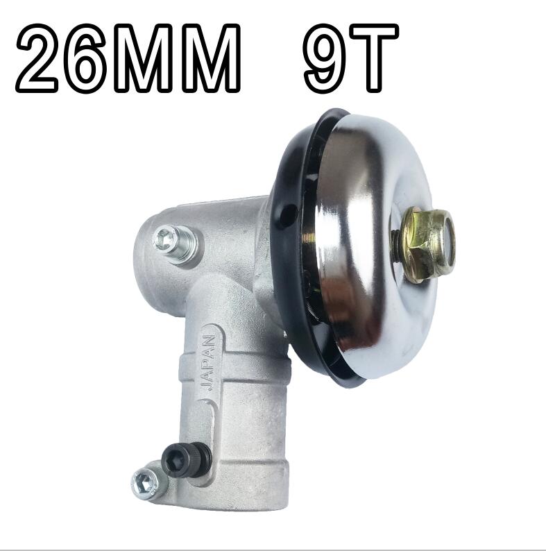 9T 26/28MM Lawn mower gearbox assembly,brush cutter,trimmer,harvester part universal,90 degree right angle gearbox.: 26mm 9T