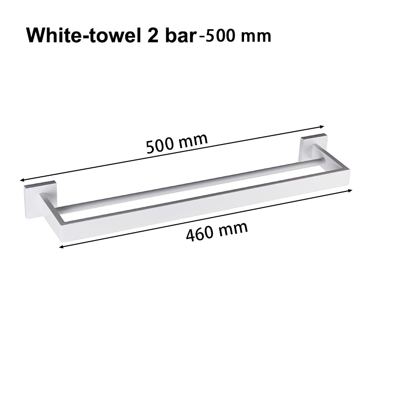 Matte White Bathroom Hardware Accessories Robe Hook Toilet Paper Holder Towel Holder Bar Towel Rail Rack Toilet Brush