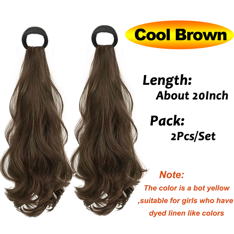 Vitality synthetische pruik paardenstaart lang golvend paardenstaarthaar met hoge elasticiteit rubberen band hittebestendig haarstukje voor dagelijks gebruik: YELLOW