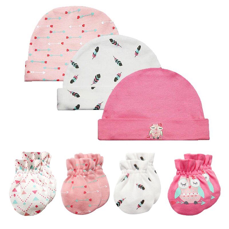 Baby Muts En Wanten Meisje Jongen Comfy Infant Cap & Handschoenen Katoen Peuter Pasgeboren Baby Accessorise Voor 0-3: Rood