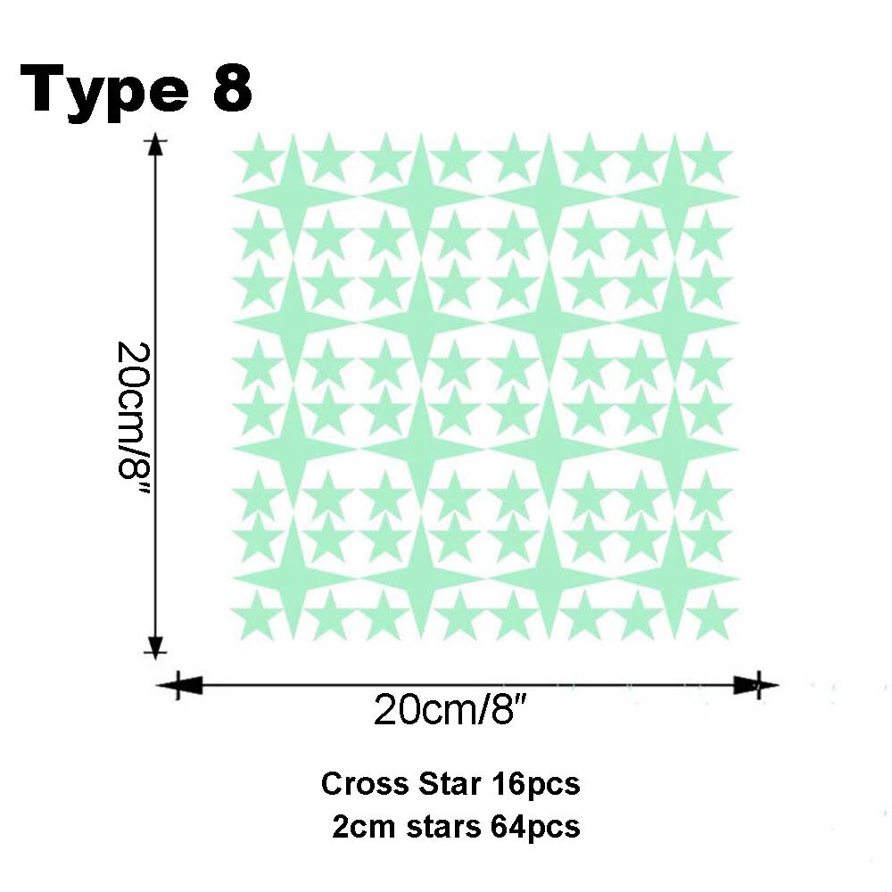 Bedroom Ceilling Luminous Stickers Glow In Dark Moon Universe 3D Fluorescent Bubble Sticker Stars Dots Kid Room Wall Art Decor: Type 8