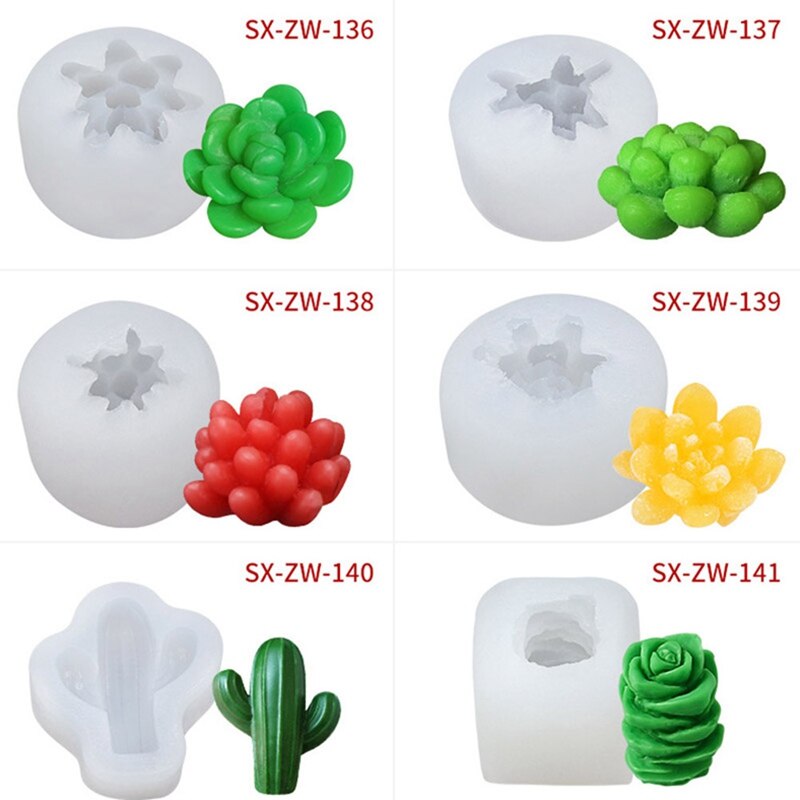 Diy 3D Vetplanten Cactus Siliconen Mal Hars Epoxy Fondant Cupcake Chocolade Mal Van Klei Handgemaakte Kaars Zeep Bakken Tools