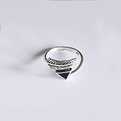 Persoonlijkheid Bohemian Vintage Zwarte Driehoek Ringen Voor Vrouwen Mannen Vintage Ringen Gothic Sieraden Valentines