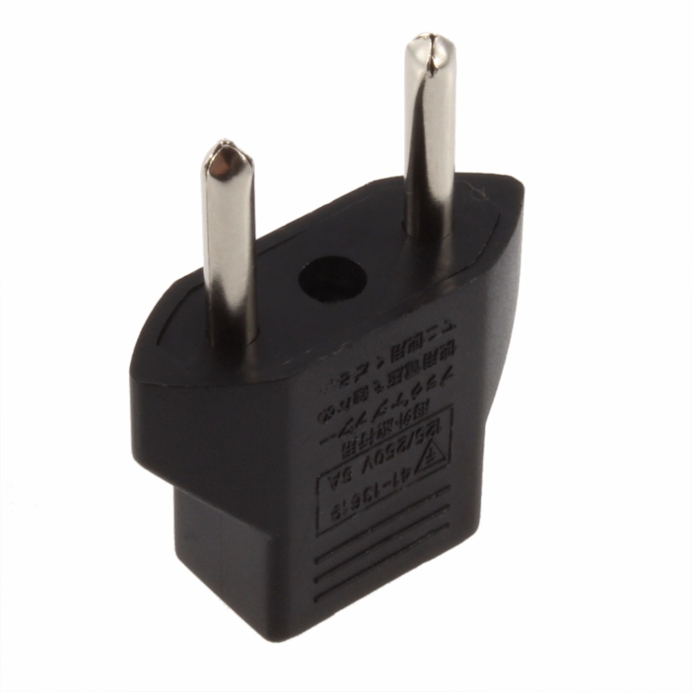 Adaptador universal ue de 2 clavijas planas a  eu 2 clavijas redondas, cargador, accesorio de viaje, uso doméstico.