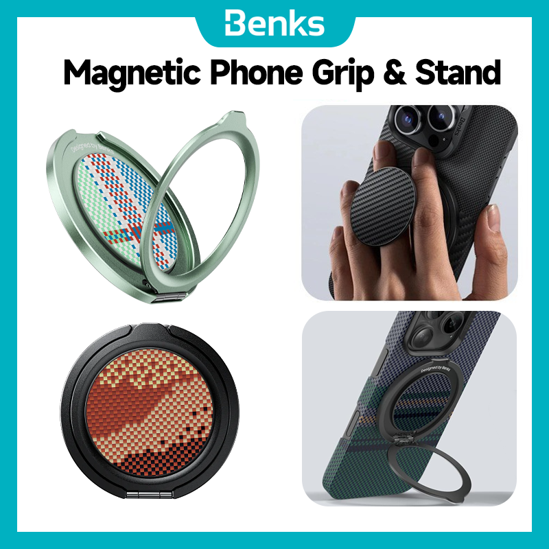 Benks Magnetic Ring Holder for iPhone 0.39mm ultra thin metal stand 360° Rotating phone ring holder iPhone 12/13/14/15/16