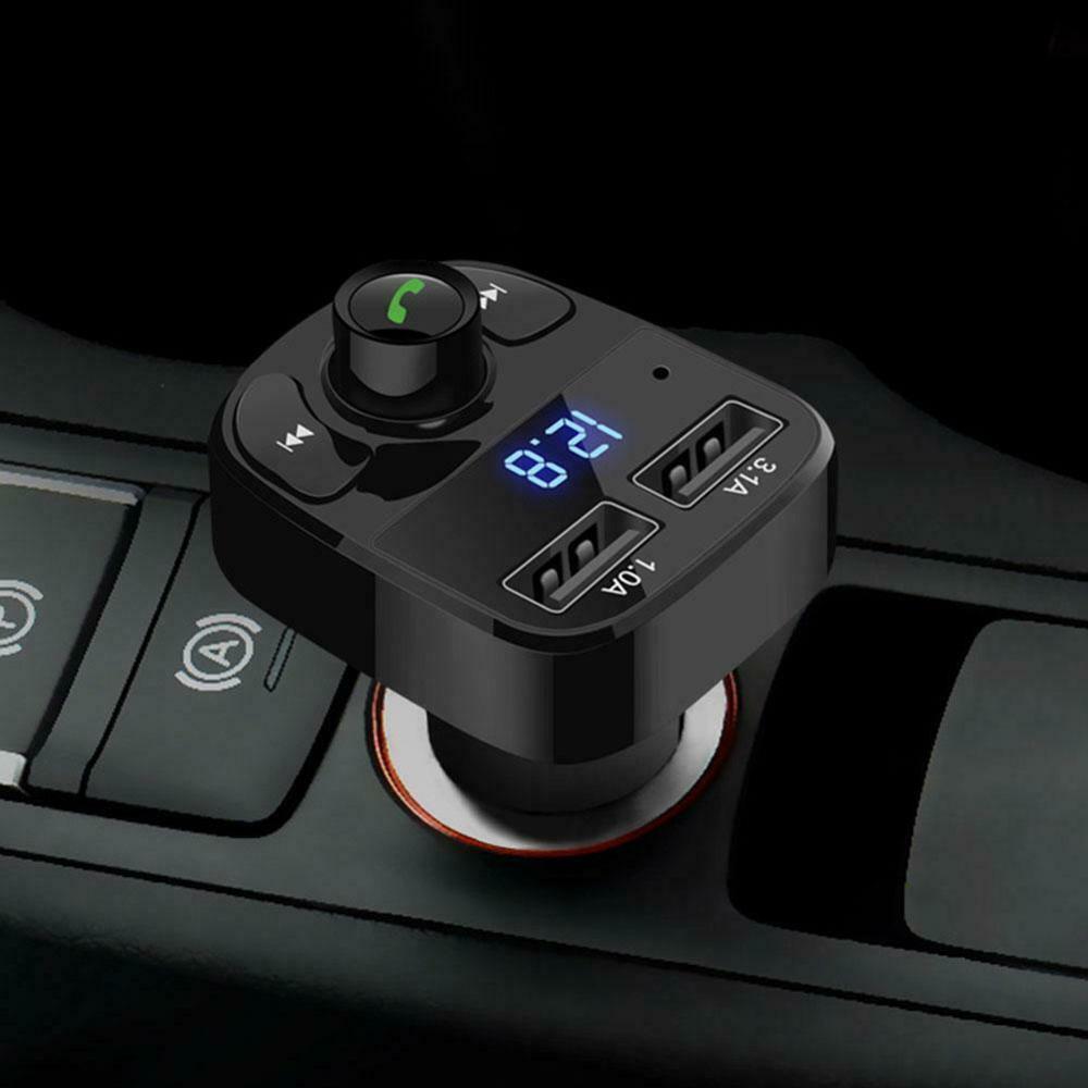Draadloze Bluetooth Handsfree Car Kit Fm-zender MP3 Speler Dual-Usb-Oplader
