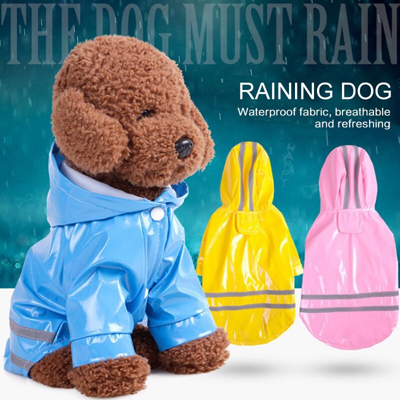 S-XL Puppy Pet Rain Coat Summer Hoody Waterproof Jackets PU Raincoat for Dogs Cats Apparel Clothes PetSupplies Outdoor