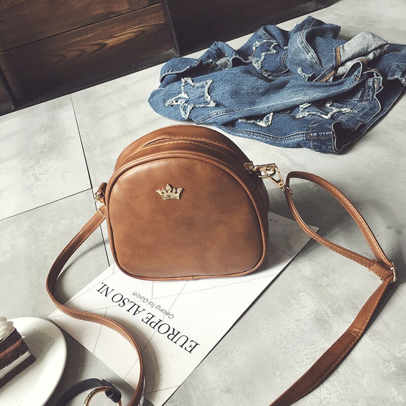 Vrouwen Handtas Keizerskroon Tassen Voor Vrouwen Leer Vrouwen Tas Schouder Telefoon Portemonnee Shell Crossbody Tas Torebki Damskie: LightBrown