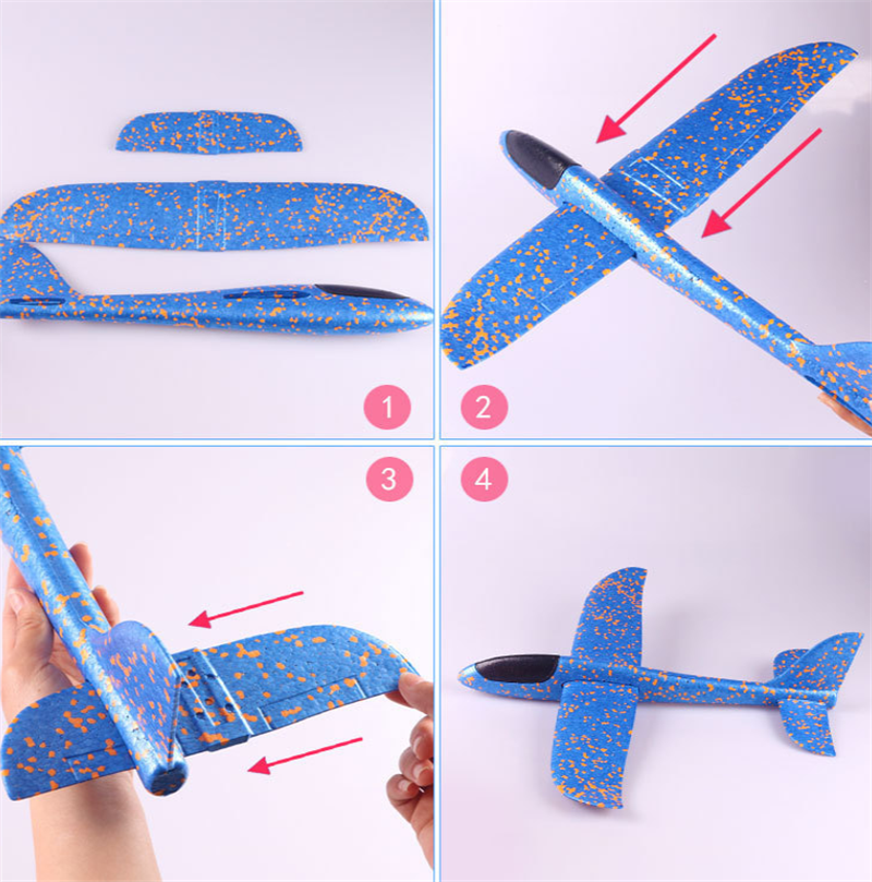 Diy Kinderen Hand Gooien Vliegende Speelgoed Grote Zweefvliegtuig Foam Plastic Vliegtuig Model Speelgoed Stevige Kid 'S Games Jongen 'S