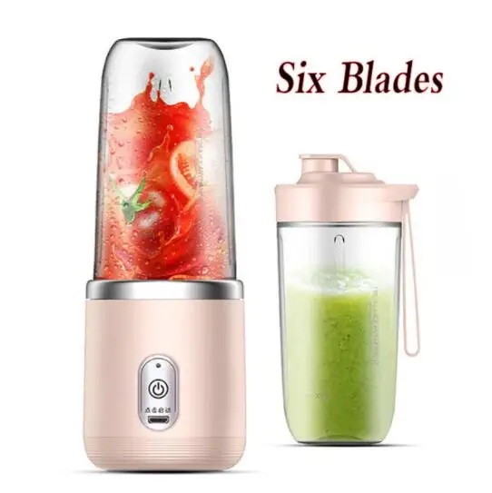 Mixeur portable, presse-agrumes rechargeable, mixeur à fruits, machine à smoothie électrique, joli mixeur de voyage - Rose - - Electroménager