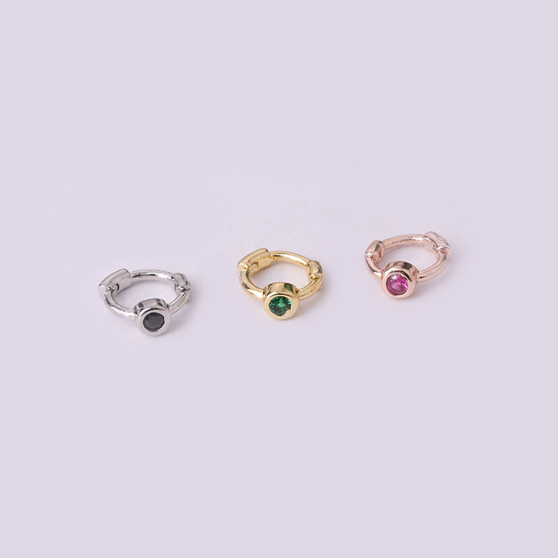 Mini pendiente de Aro para cartílago para mujer, arete de circonita Multicolor, hélice Tragus Daith Conch Rook Snug, joyería para Piercing, novedad de 2022, 1 ud.
