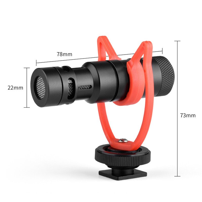 Mini Microphone Plug-And-Play Mic 3.5mm Plug with Shock Mount Wind Sn for Smartphone DSLR Camera Live Broadcast