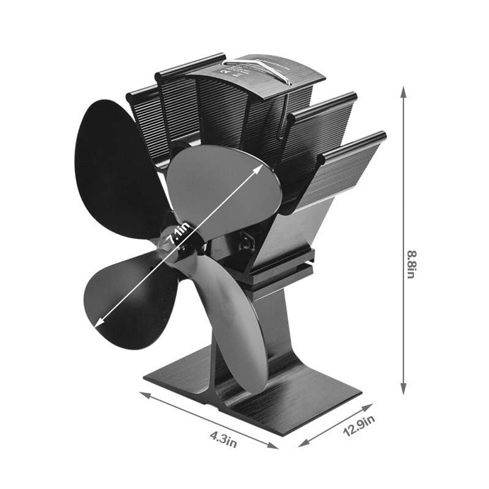 4-- bladige kachels met warmte-aangedreven ventilator, open haard, houtkachel, efficiënte warmteverdeling, ventilator, 8 kleuren optioneel