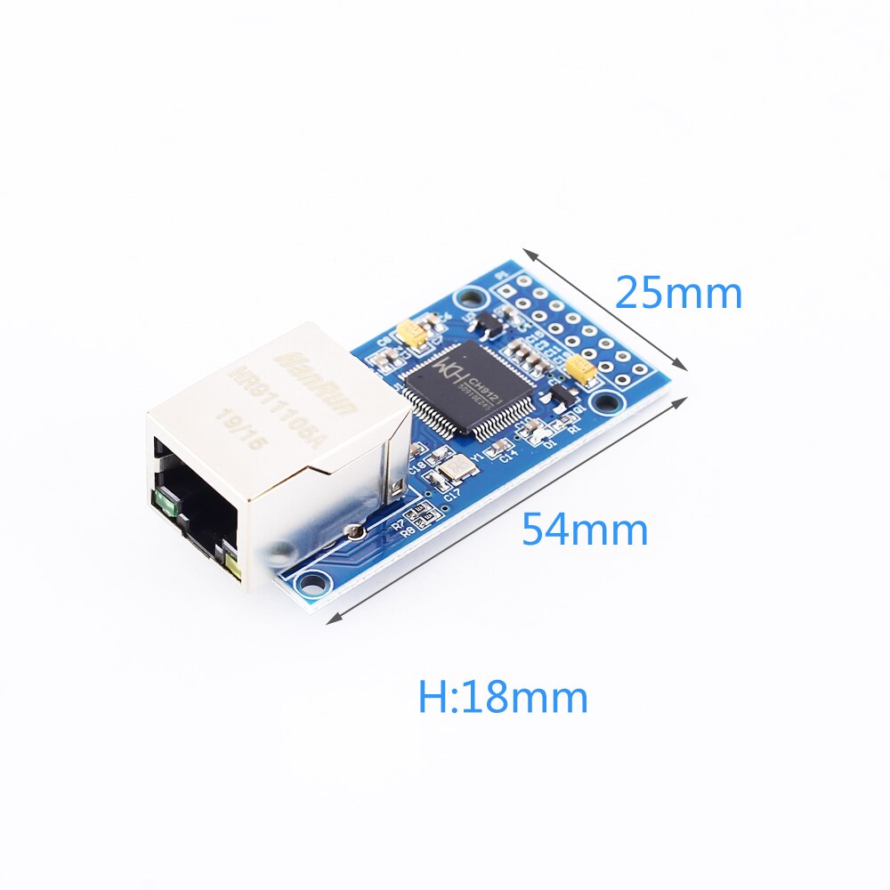 CH9121 Ethernet Controller Netwerk Module Uart Naar RJ45 Converter Ingebouwde Tcp/Ip 100M 802.3 Dc 3.3V 5V