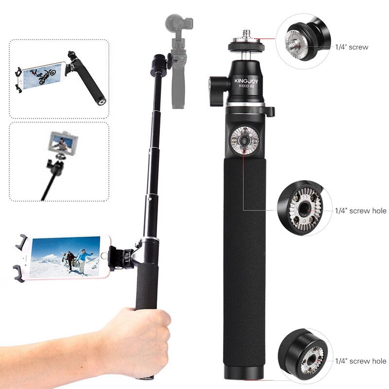 Varilla de extensión para DJI OSMO Plus y Osmo, palo de extensión escalable, accesorios de cardán de mano móvil
