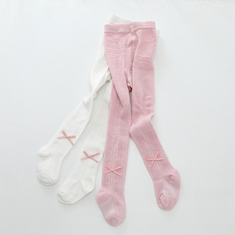 Nuovo Carino Archi Rosa Principessa Del bambino Della Ragazza Collant Morbido Cotone Sottile Della Maglia Delle Ragazze Del bambino Collant Calze Collant