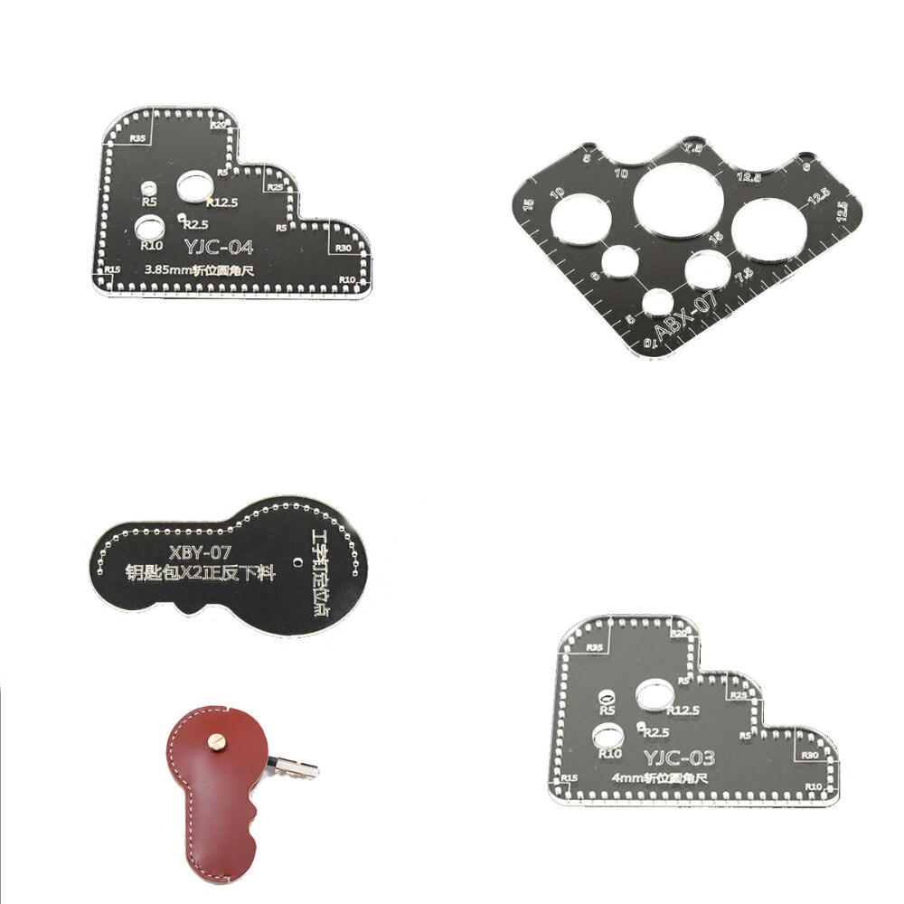 Lychee Life DIY key Sewing Pattern Acrylic Key Bag Stencil Template DIY Handmade Leather Crafts Supplies
