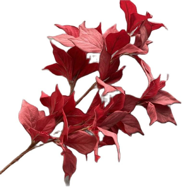 One Silk Filbert Tree Leaf Branch Artificial Hazel Greenery Plant for Green Wall Floral Decoration