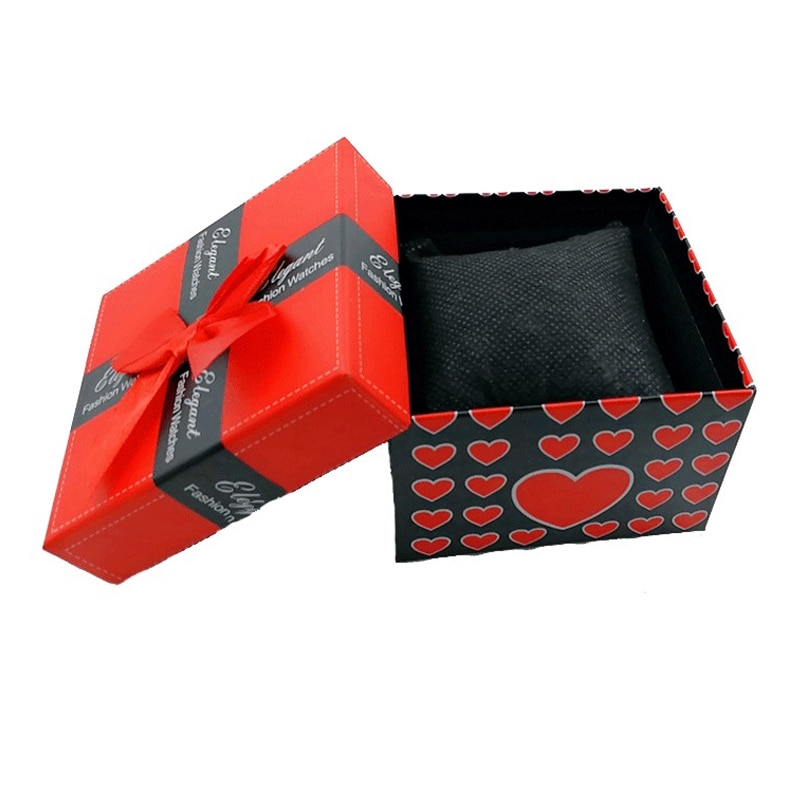Bowknot klocka låda hållbar prese vacker klocka låda armband armband smycken monter monter hållare
