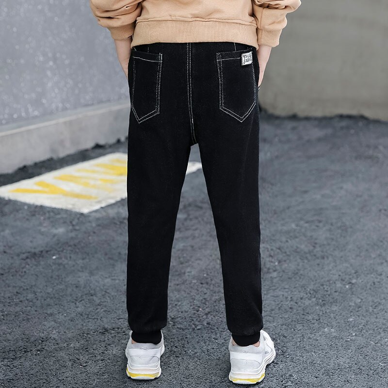 Forår efterår børn drenge denim bukser drenge sorte denim skinny jeans børn slanke afslappede denim bukser 4 5 7 9 11 13