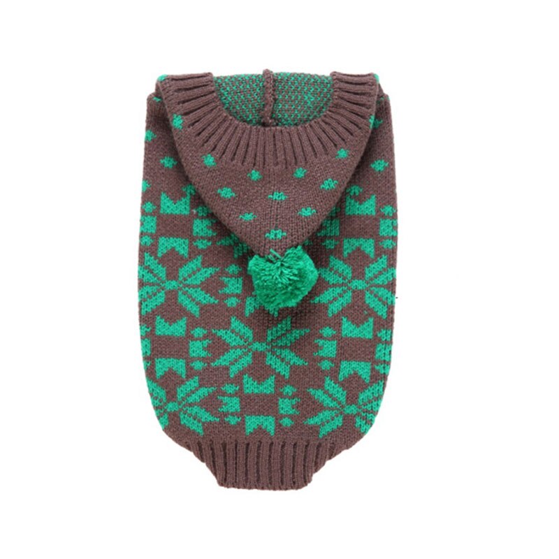 Camiseta de de copos de nieve para perro, accesorios clásicos para perro, suministros navideños para mascotas, suéter, ropa pequeña: Verde / S