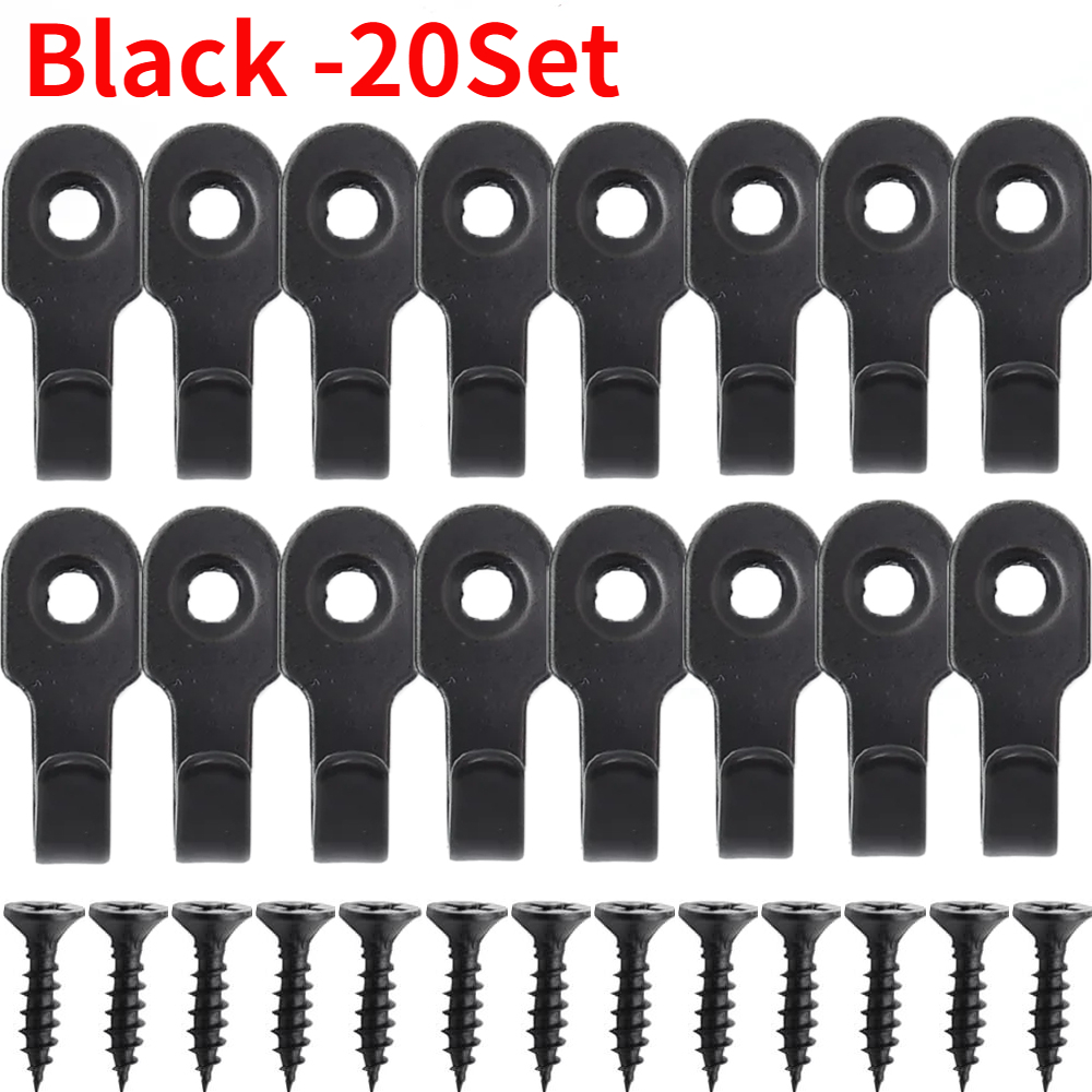 Juego de 20/1 Mini gancho en forma de J con tornillo, artículos de acero inoxidable, estante para llaves, ganchos de perforación de pared, accesorios de cocina, accesorios de baño