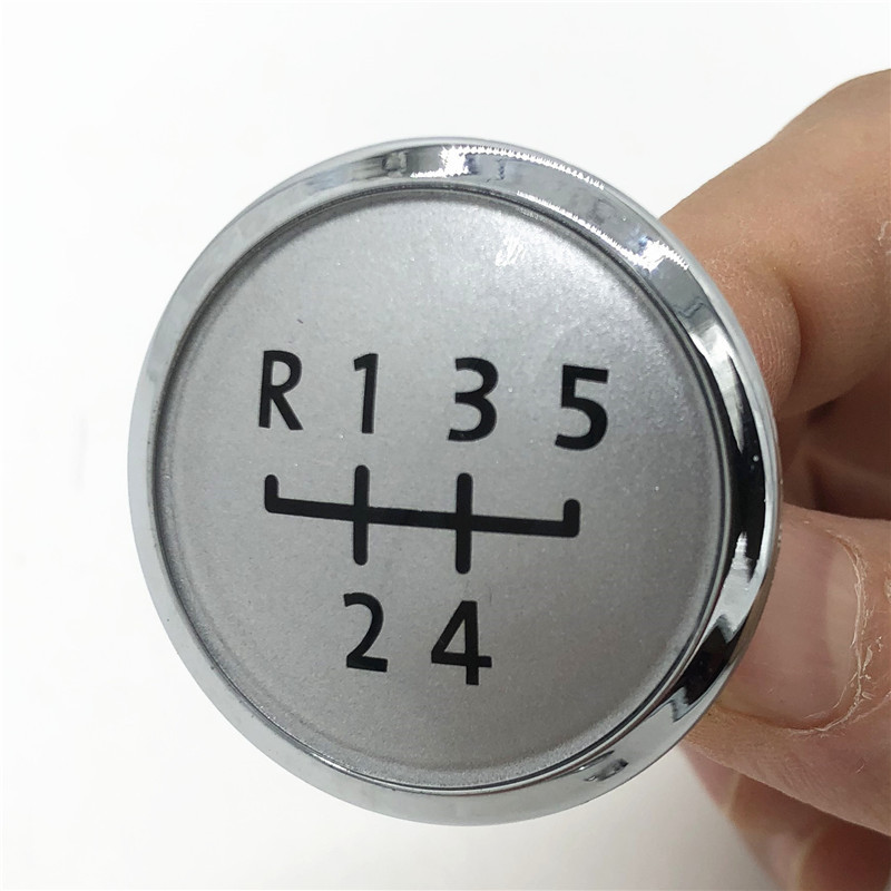 Perilla de palanca de cambios Manual para coche, cubierta de bolígrafo con emblema, insignia para Volkswagen VW Transport T5 T5.1 Gp T6 5/6-2003, velocidades: Silver 5 Speed