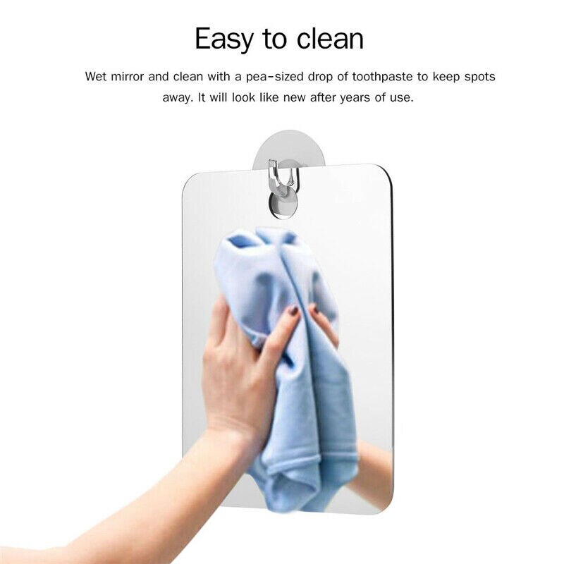 17X13CM Anti-Fog Shower Mirror Bath Fog Free Shower Mirror Fogless Shaving Shave Mirrors Bathroom