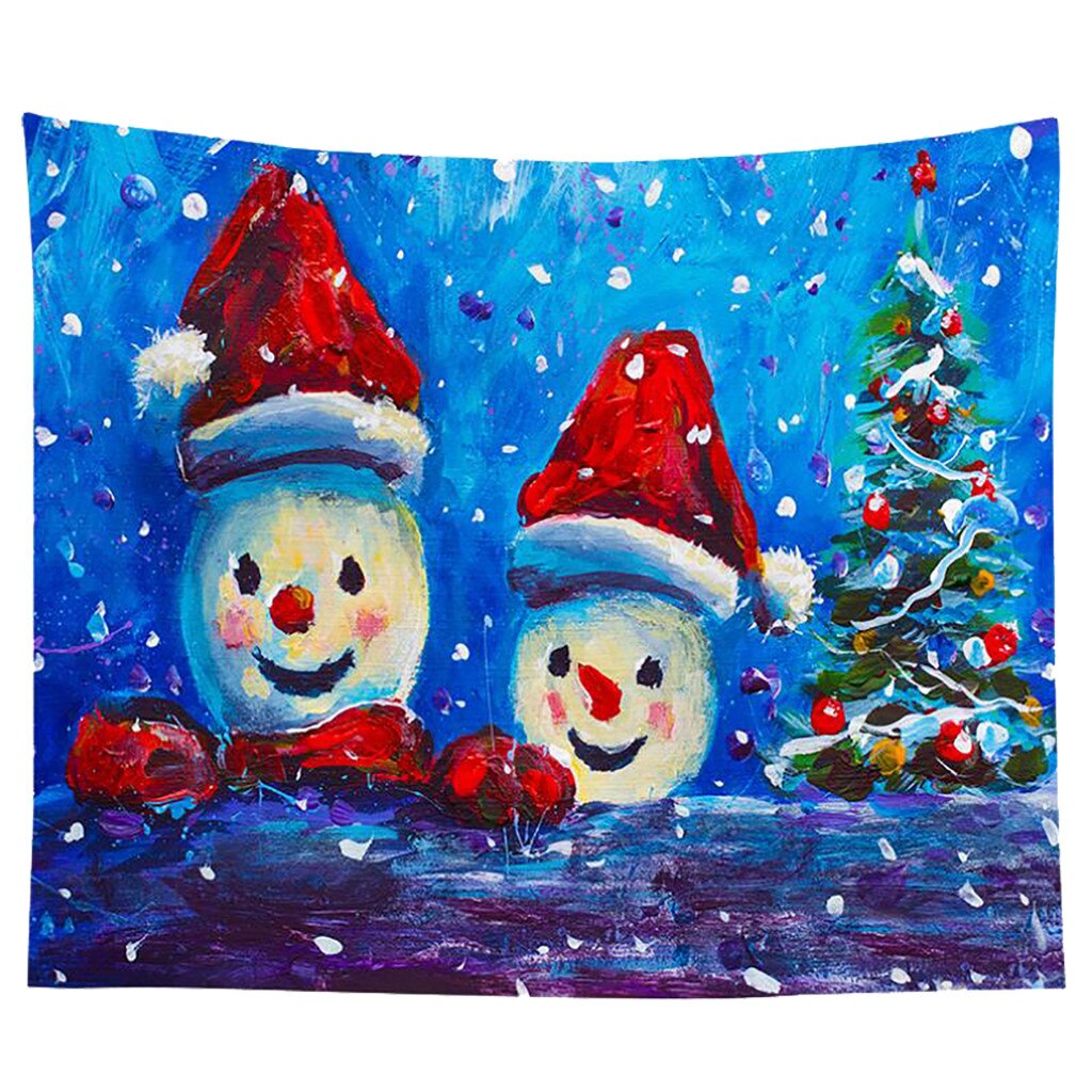 Christmas Art Wall Hanging Tapestry Christmas Beautiful House Tapestry Background Home Decoration Xmas Year: O