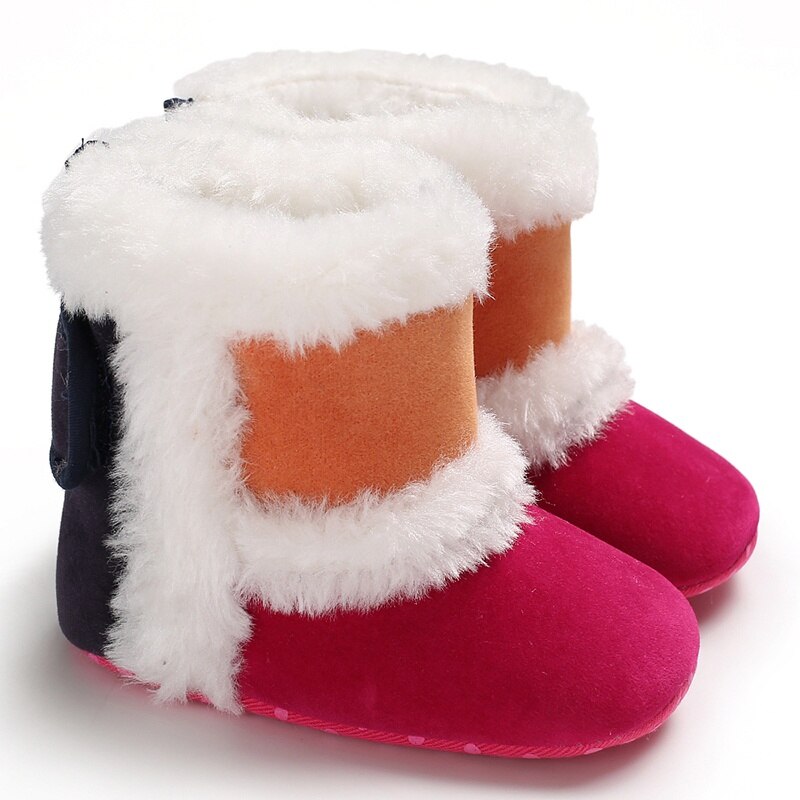 PatPat Neue Winter Baby/Kleinkind Flusen Colorblock Prewalker Schuhe für Baby unisex Schnee Stiefel: heiß Rosa / Kleinkind uns 5