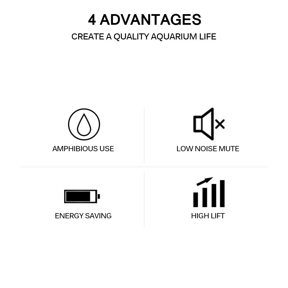 UK Aquarium Fish Tank Submersible Pump 1500L British Regulatory Performance Motor Installed In The Tank Wall By Suction Cups