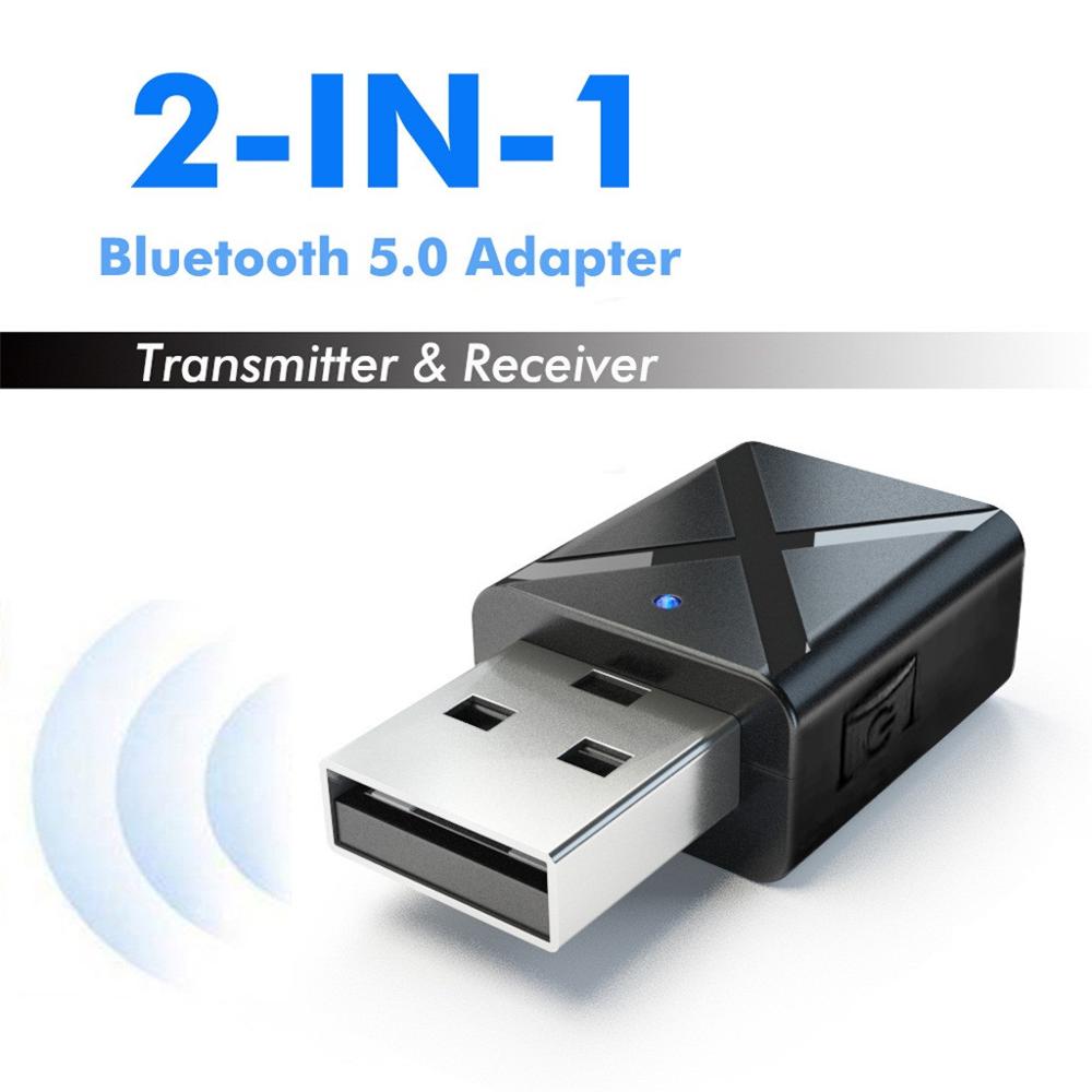 2 in 1 Bluetooth 5.0 Audio Ontvanger Zender Draadloze Adapter Mini 3.5mm AUX Bluetooth Stereo voor TV Auto Kit draadloze Adapter
