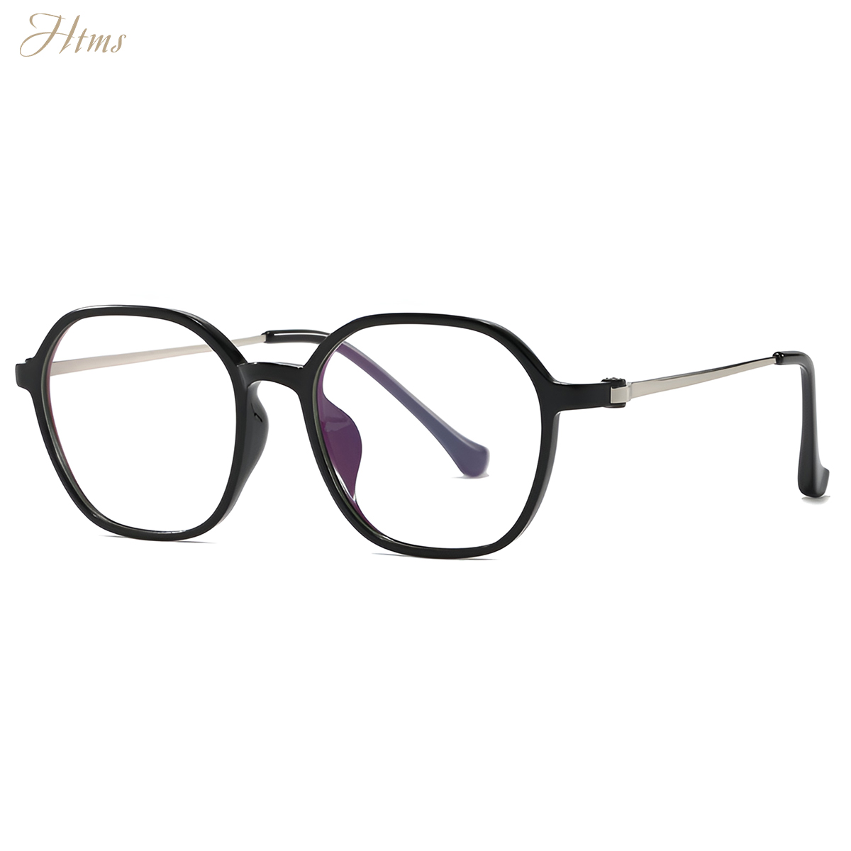 Htms geometriske polygon tr retro vintage briller letvægts  tr90 stel hipster unisex briller minimalistiske acetat