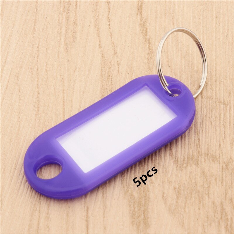 Colour Plastic key card Holder Keychain & Organizer Luggage ID Label Key rings Name Cards: purple