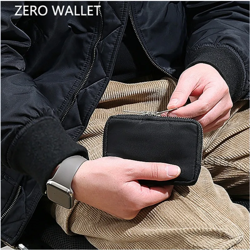 Carteira japonesa masculina, bolsa de armazenamento de fones de ouvido, porta cartão de crédito, para meninos e meninas, organizador de cartão bancário, bolsa de moedas com zíper