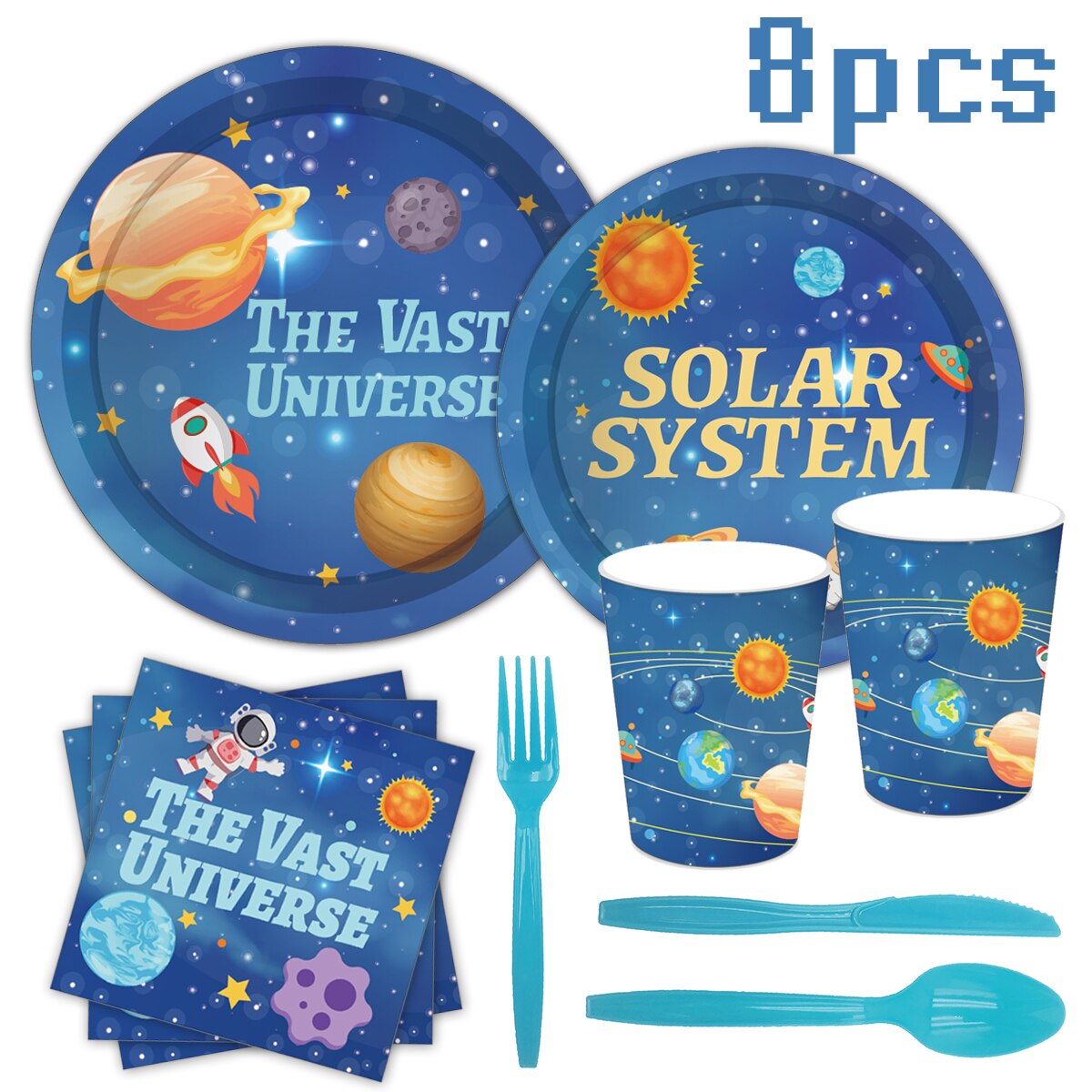 Astronauts Planets Party Photobooth Props Planetary Solar System Party Boy Blue Starry Sky 1st Birthday Party The Vast Universe