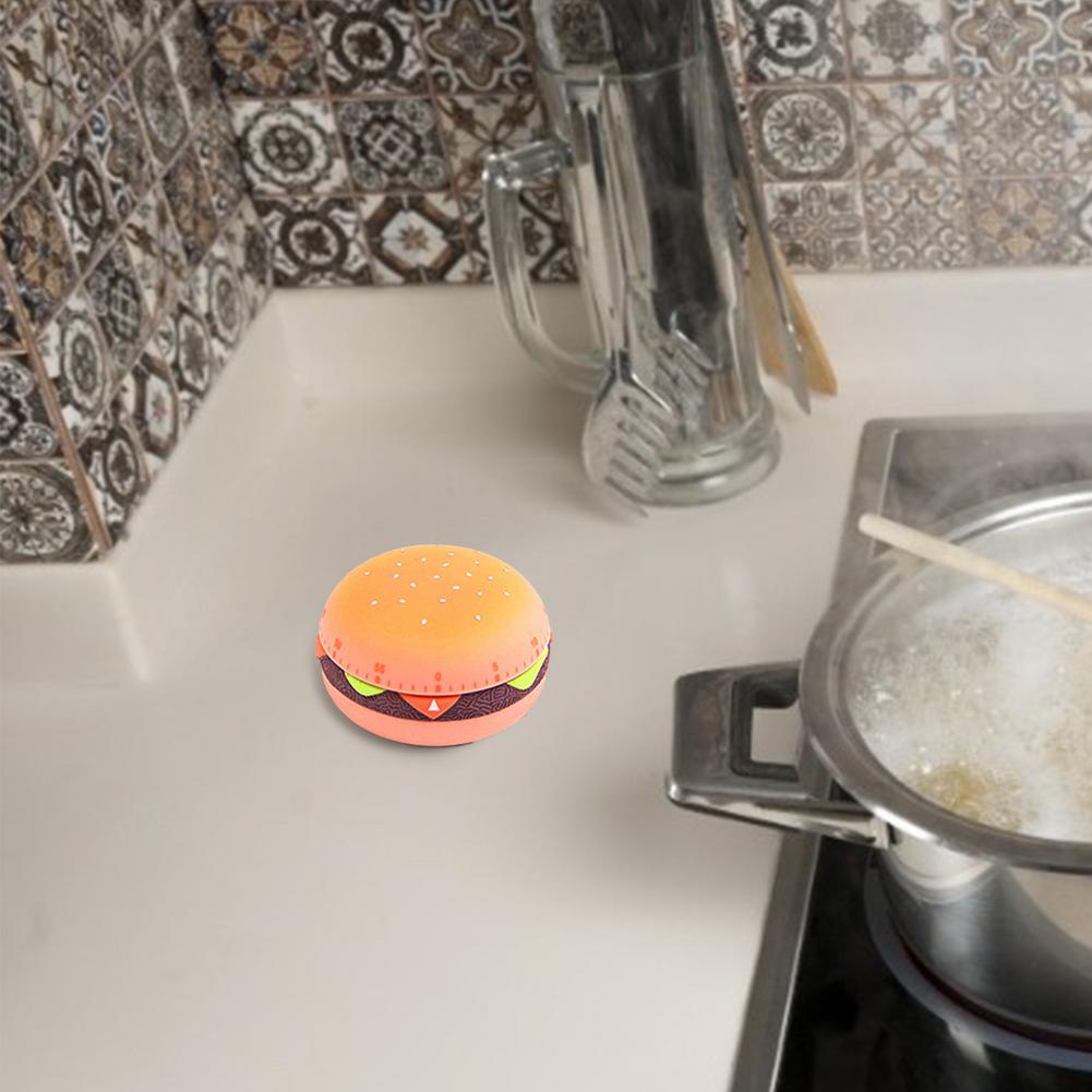 Cartoon Burger Shaped Kitchen Timer Home Kitchen Alarm Clock Countdown 60 Minutes Mechanical Timer For Cooking Baking Frying