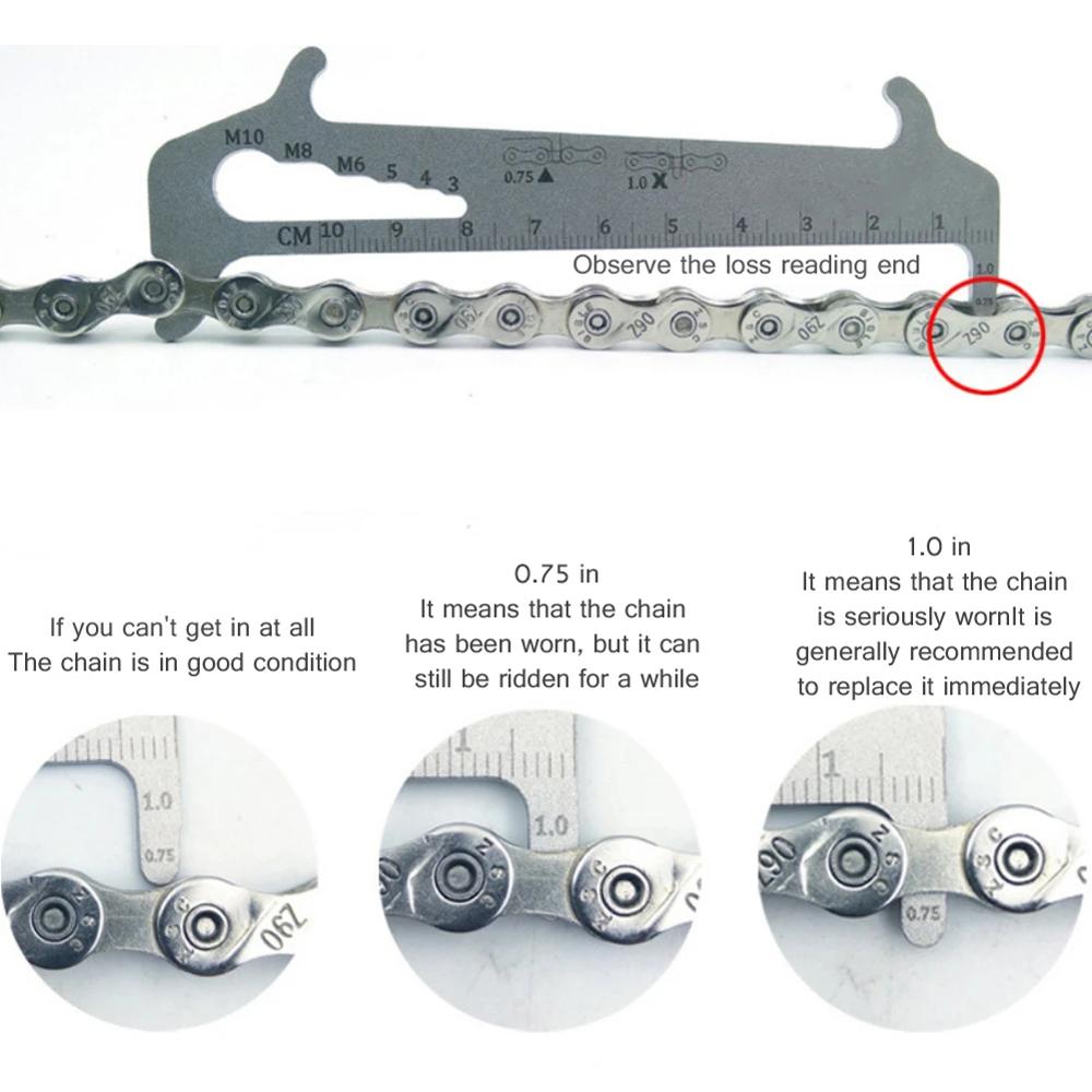 Mountain Bike Chain Measuring Indicator Caliper Wear Measuring Instrument Measuring Chain Caliper Detection Tool Bike Chain