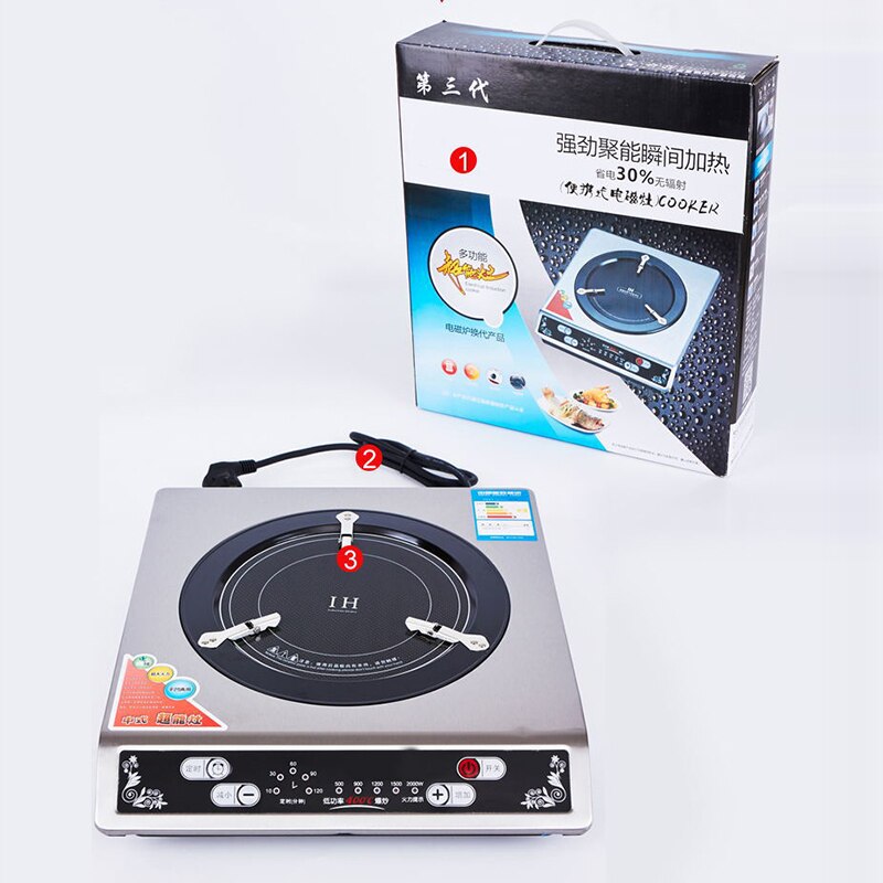 Household Induction Cooker Multi-function Gathering Stove 220V 2000W Furnace High Power Induction Cooker Kitchen Machine