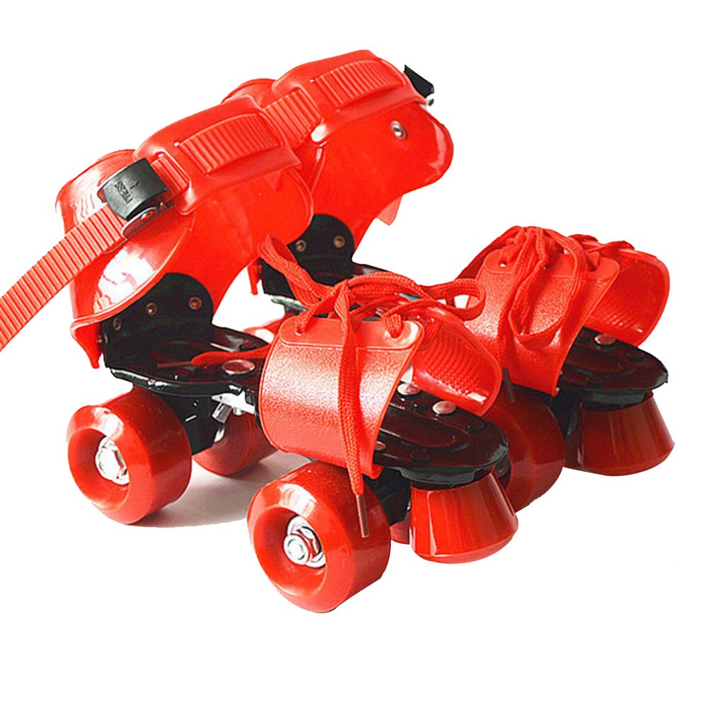 Patines ajustables de doble fila para niños, 4 ruedas, deslizantes, en línea,: Red S