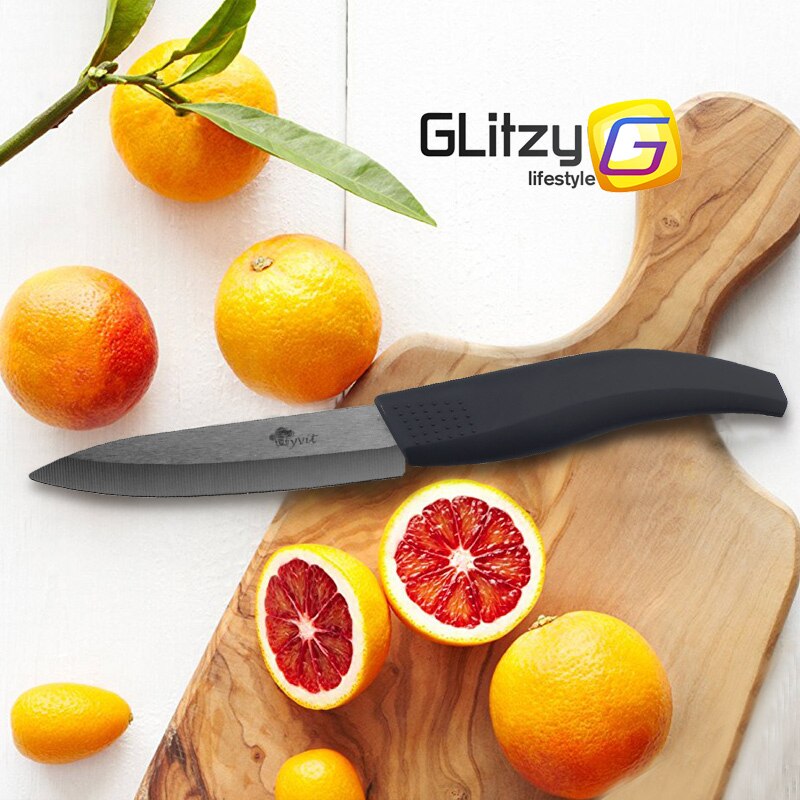Ceramic Knife 3 4 5 inch Set Zirconia Black Blade Kitchen Chef Knives Three Piece Set Fruit Vegetable Color Anti-Slip Handle