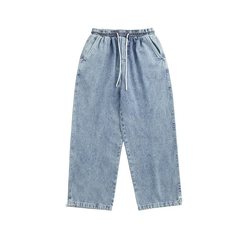 Inflation sorte jeans herre stil elastisk talje stretch lige denim bukser mænd hip hop bukser 3229w