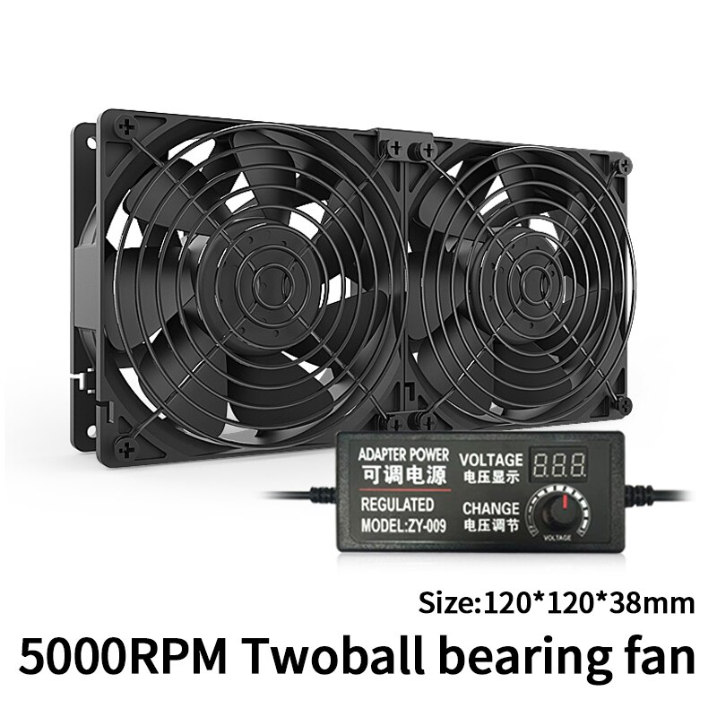 5000Rpm 12038 Hoge Snelheid Twee Kogellager Cooling System Fan Voor Computer Btc Mijnbouw Kast Server 120Mm Ventilator kit