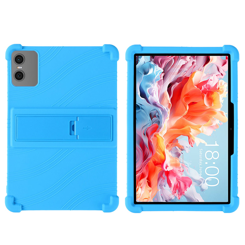 For Teclast P30T P30 Tablet 10.1 Inch Kickstand Coat Shockproof Tablet Case Android 14 Soft Silicon Stand Protective Shell Cover: Sky Blue