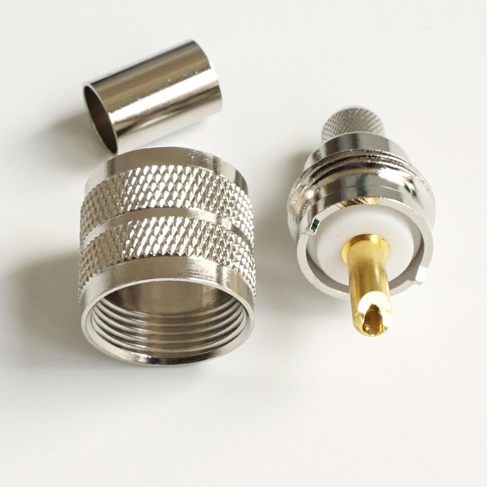 Connector Socket PL259 PL-259 SO239 So-239 Uhf Male Crimp Voor RG5 RG6 LMR300 RG304 5D-FB Kabel Rf Coaxiale adapters
